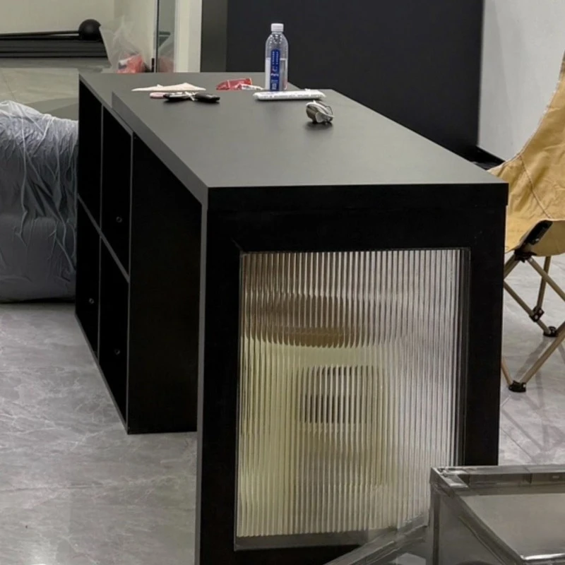 

Clothing store black Nakajima telescopic display table, middle of locker, paint-free display table for women's clothing store