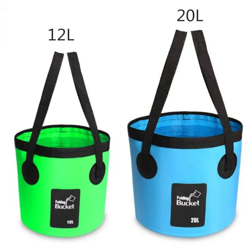 12L 20L Waterproof Water Bags Fishing Folding Bucket Portable Bucket Water Container Storage Carrier Bag