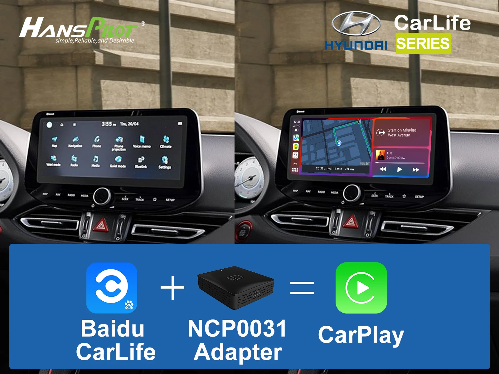 Baidu Carlife Carlife com fio para CarPlay, Caixa de Streaming sem fio, Toyota , Honda, Lexus, Mazda, Geely, Chery, carro chinês, NCP0031