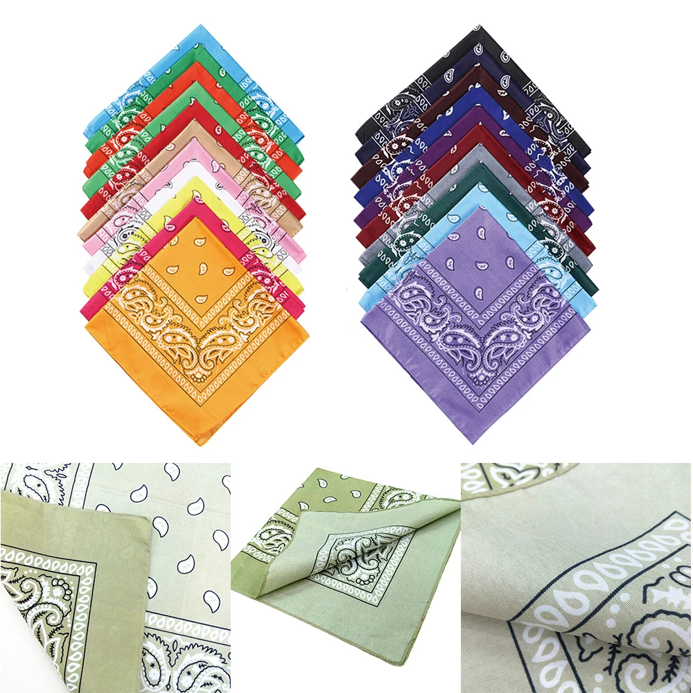 Cashew Flowers Printed Men's Bandana Women Men Outdoor Headbands Band Sports Cycling Hip Hop Wrist Wraps Scarves Hair Accessory