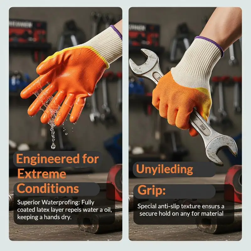 1 Pair Dirt Work Gloves Waterproof Labor Protection Anti Slip Wear Resistant For Garden Planting And Digging