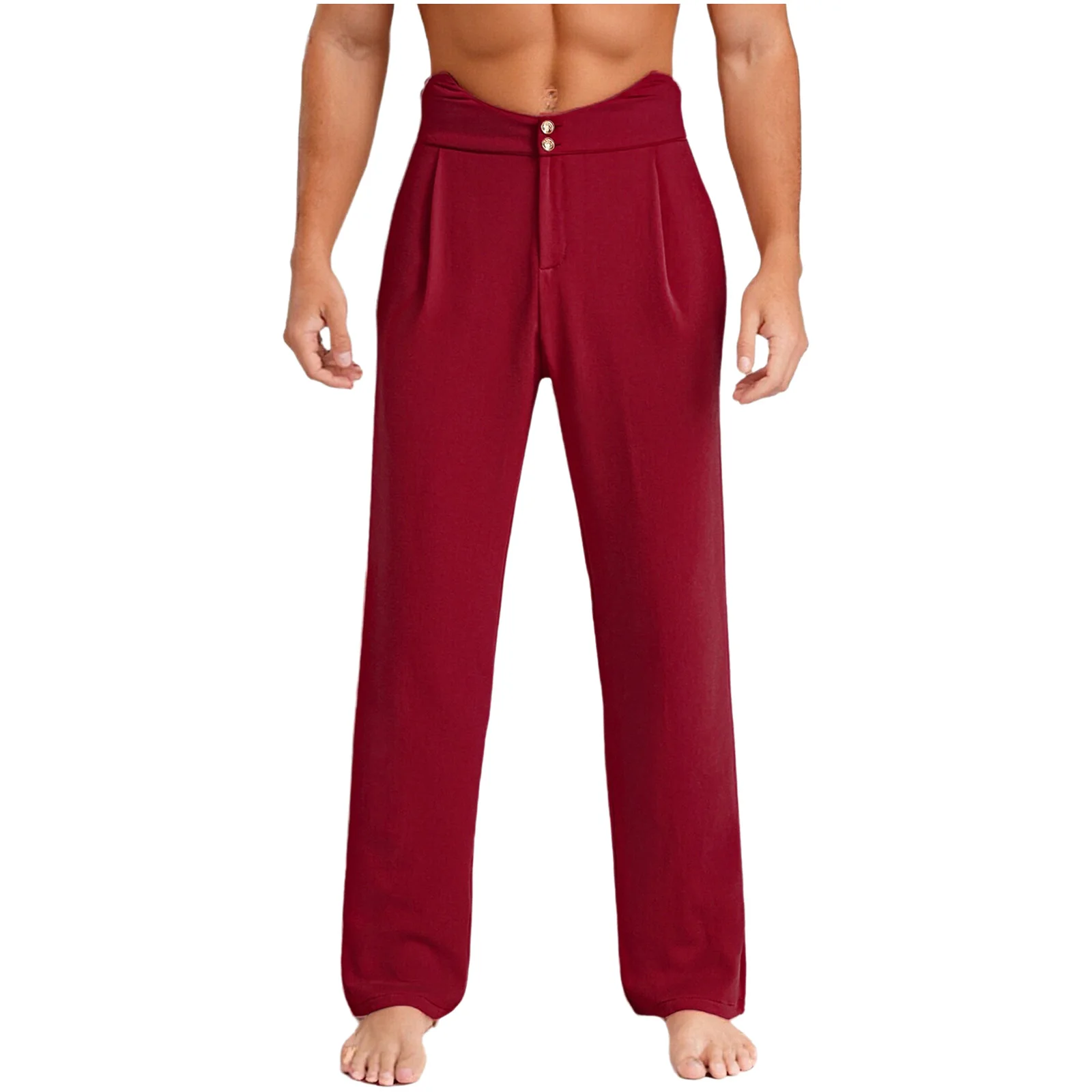 

Мужские длинные брюки для латинских балета, длинные брюки с эластичной лентой сзади, боковые карманы, свободные прямые брюки для румбы, танго, современные танцевальные брюки