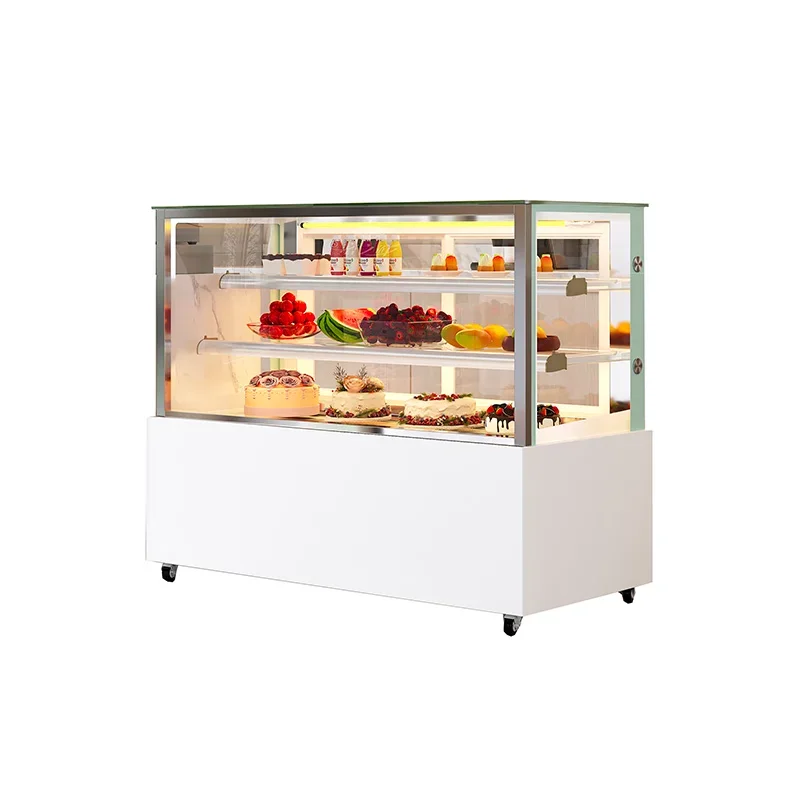 

Commercial curved cake cabinet Dessert air cooled fresh keeping cabinet Beverage cake direct freezer