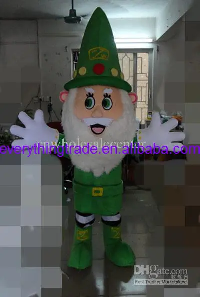 Novo personagem adulto halloween verde pouco elfin mascote traje dia das bruxas vestido de natal adereços de corpo inteiro roupa traje da mascote