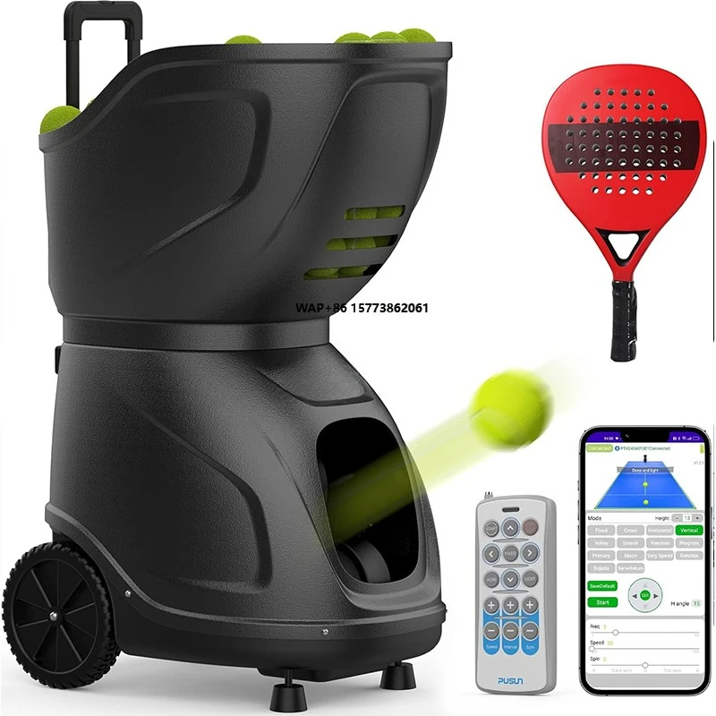 

Padel Ball Machine Automatic Electronics Ball Machine Tennis for Training Practice with APP Remote Control PUSUN PT-9001