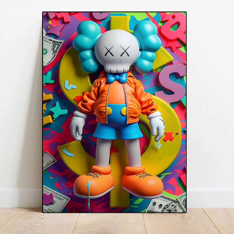 Graffiti Abstract Colorful Toy Bear Posters and Prints Canvas Printing Modern Wall Art Picture for Living Room Home Decor Gifts