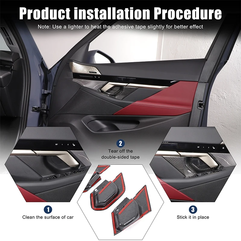 Interior Door Handle Carbon Fiber Protector For 5 Series G60 2024+ - Genuine 3K Weave