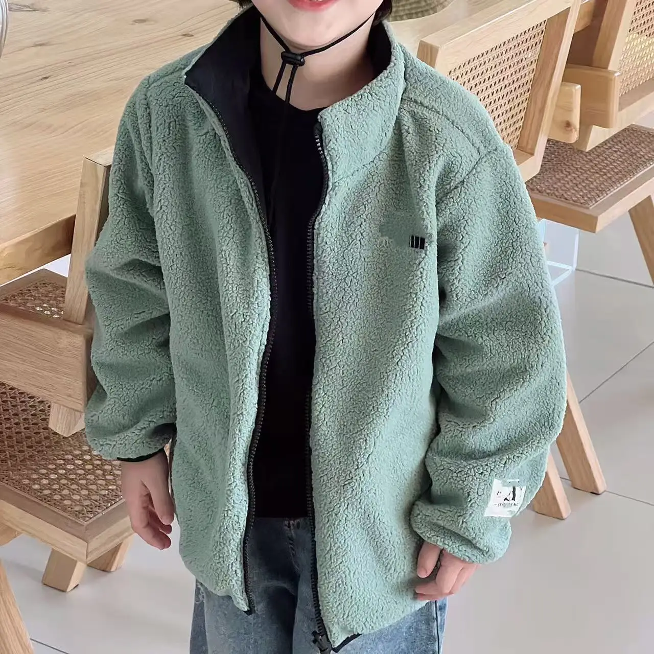 warm-fce-double-sided-wearable-stand-collar-jaet-for-boys-and-girls-autumn-winter-new-arrival-trendy-children's-clothing