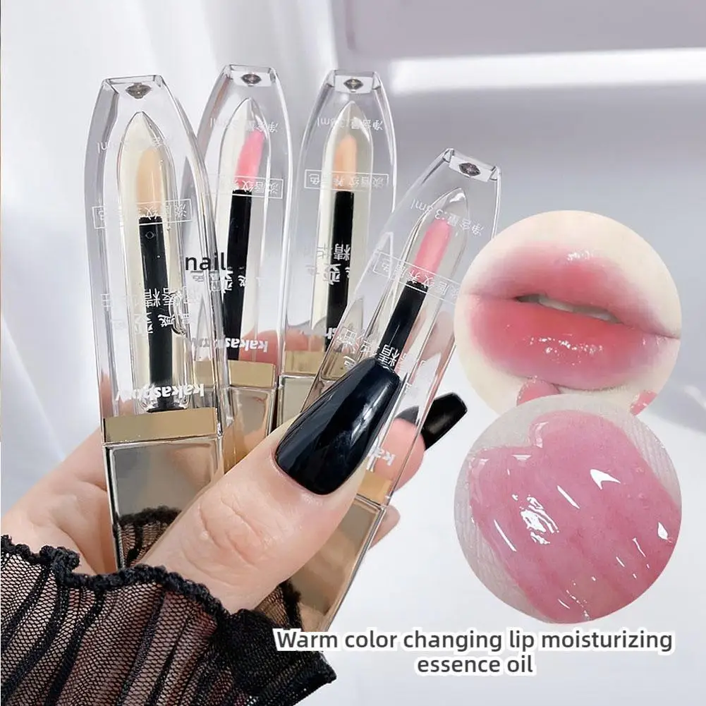 Cute Girl's Warm Color Changing Lip Moisturizing Essence Oil Moisturizes And Is Not Greasy Tender Dull And Colorful Lip Oil