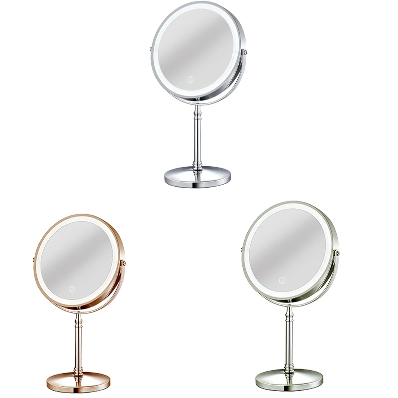 

1Set 10X LED Mirror Magnification Cosmetic Mirror 2 Side Brightness With 3 Colors A