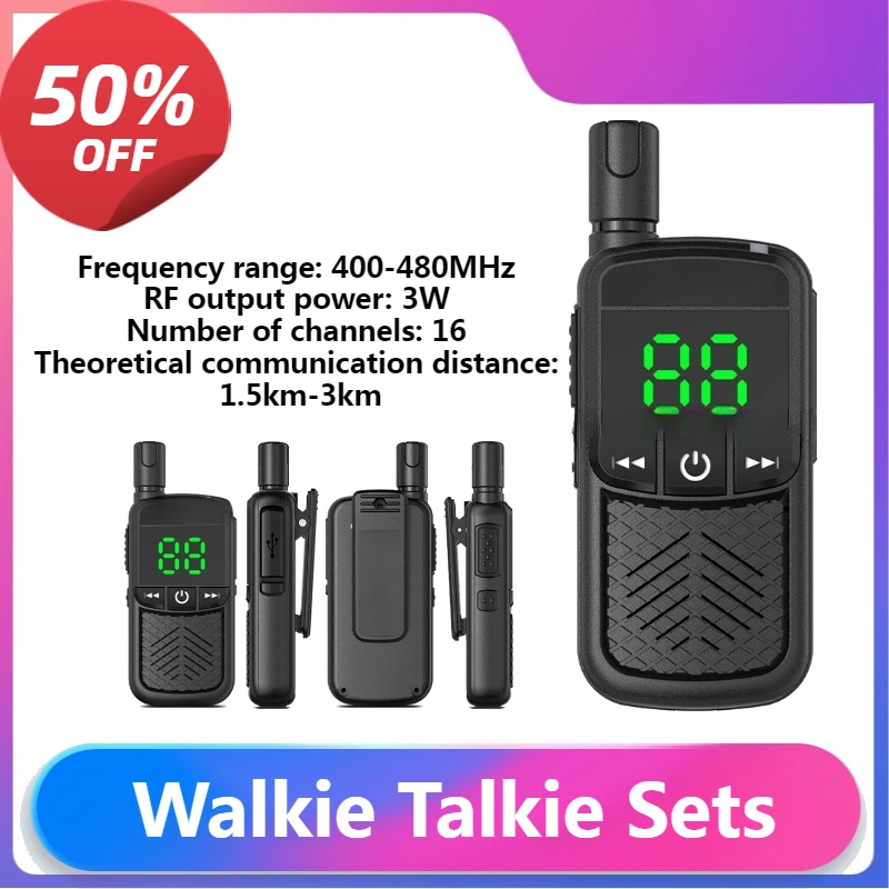 

Walkie Talkie 2 PCS Portable Handheld Radio Comunicador Long Range Kids Walkie Talkies LCD Display 3W