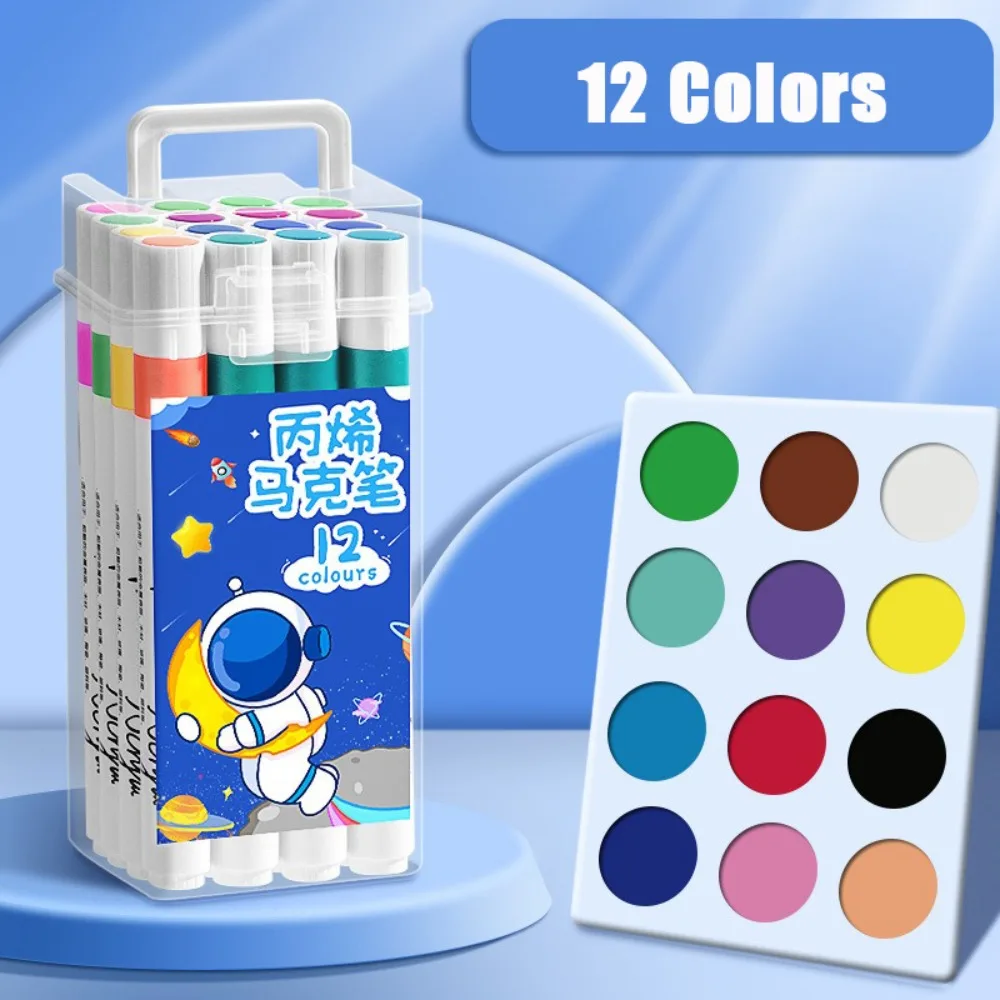 12-120 Colors Washable Acrylic Marker Pen Stackable Color Smooth Writing Watercolor Pen Quick Drying DIY Hand Drawing