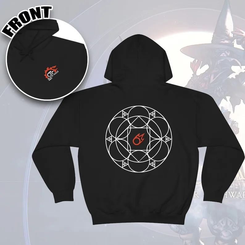 Ley Lines Black Mage FFXIV MMORPG Hoodie Unisex  Harajuku Sweatshirt Tracksuit Men Anime Hoodie Hoodies Women Y2k Clothes Hoody