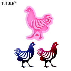 Shiny Chicken Silicone Mold Making With Epoxy Chicken Keychain Pendant Clay Accessories Silicone Mould Fondant Chocolate Molds