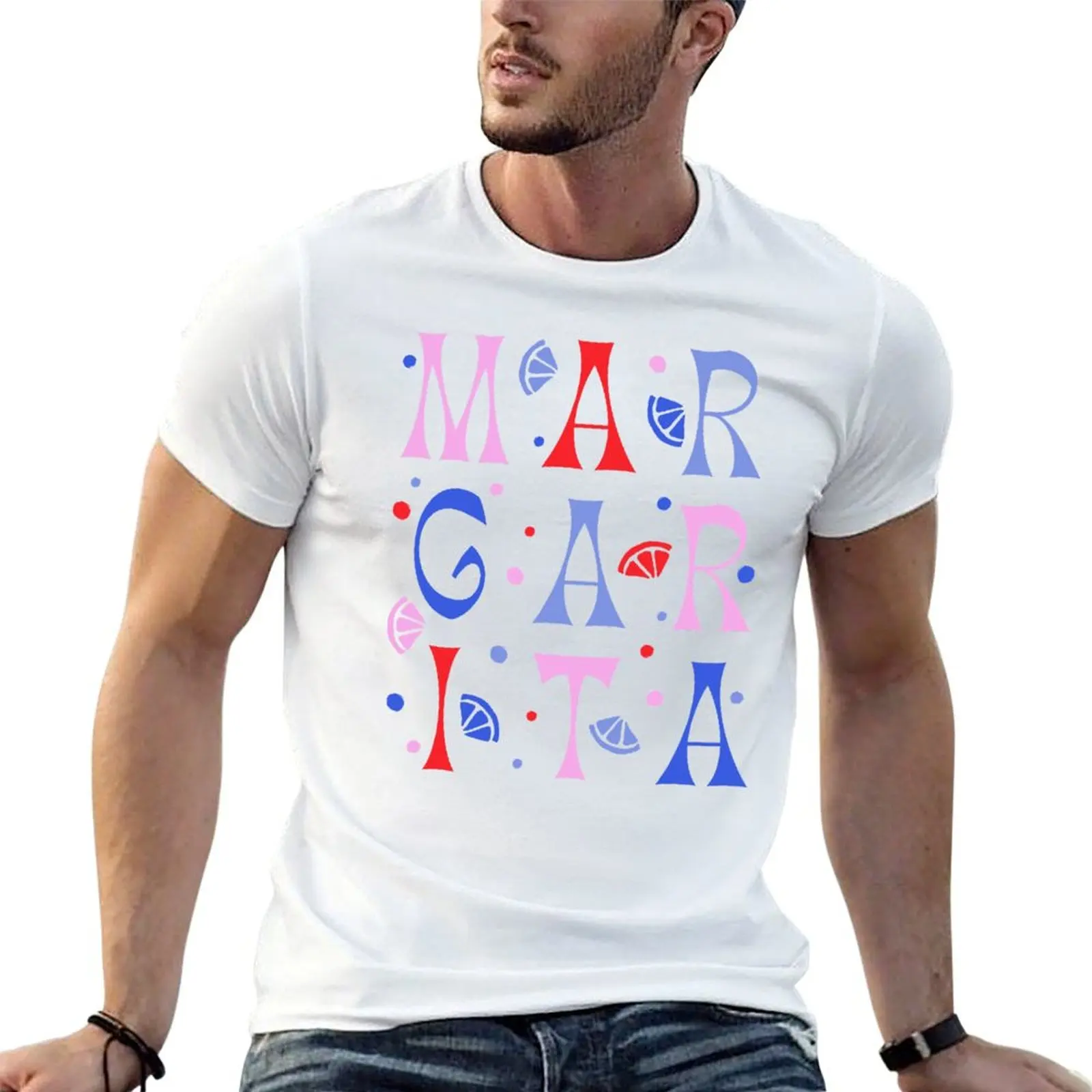 Margarita Summer Time Cocktails Bar T-Shirt Large Size Soft Cotton T-Shirt