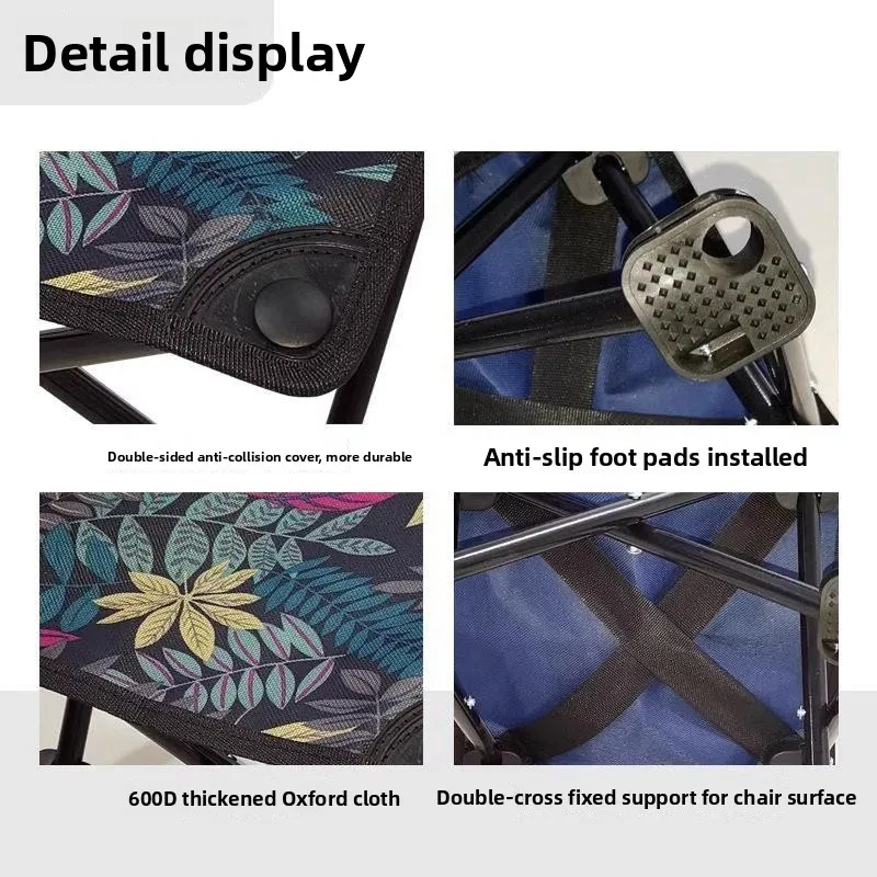 Ultra-Light Portable Outdoor Camping Chair Stool Foldable Picnic Train Bench Fishing Chair Home Use Camping Gear Low Back view 4