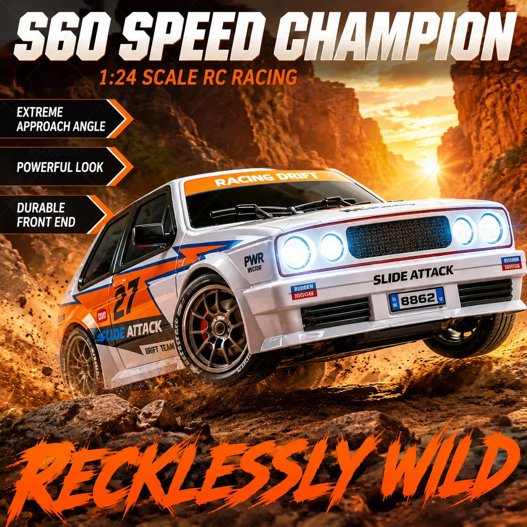 Rc Drift Car 1 24 Scale 4Wd - NOVO Carro de Drift RC S60,
