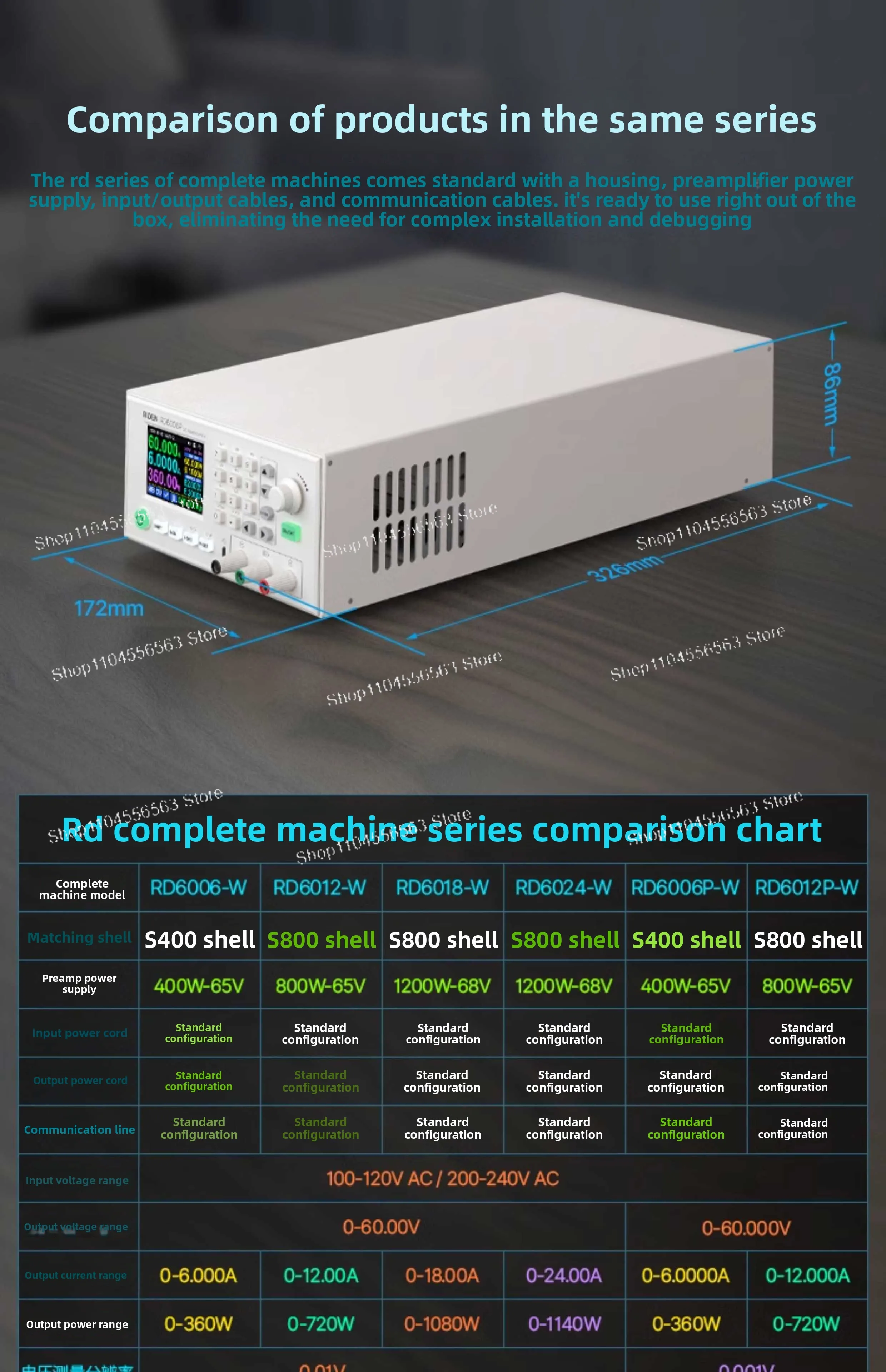 RIDEN high power supply RD6006P/6012P/6018/6024 high power adjustable DC voltage regulator
