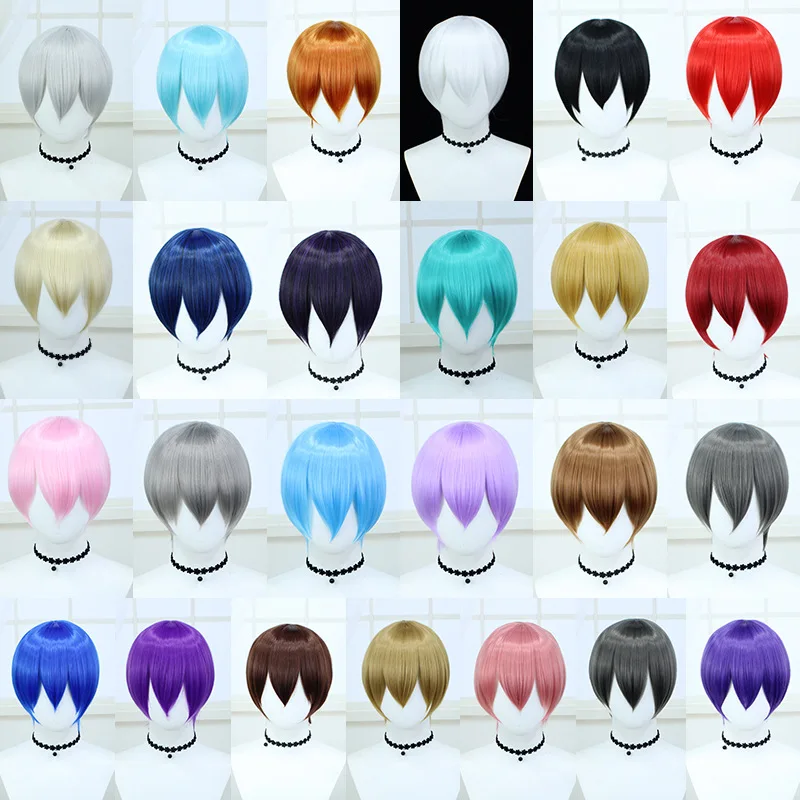 

A 28cm Short Cosplay Synthetic Hair Suitable For Both Men And Women, A Lolita Wig For Halloween Carnival Theme Parties