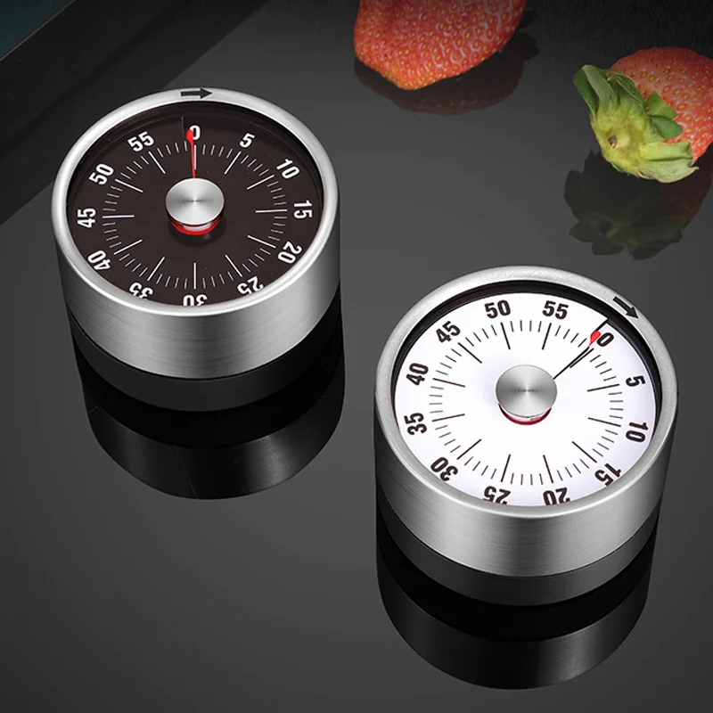 New Stainless Steel Visual Timer Mechanical Kitchen Timer 60-Minutes Alarm Cooking Timer With Loud Alarm Magnetic Clock Timer