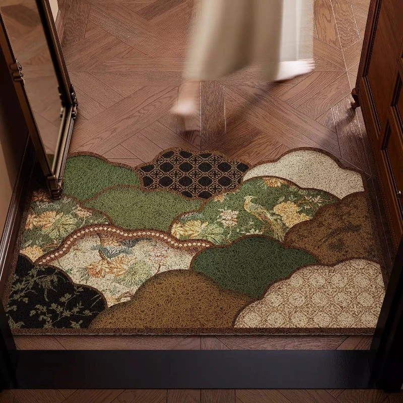 New Chinese-style door floor mat, silk ring dust removal and non-slip,
