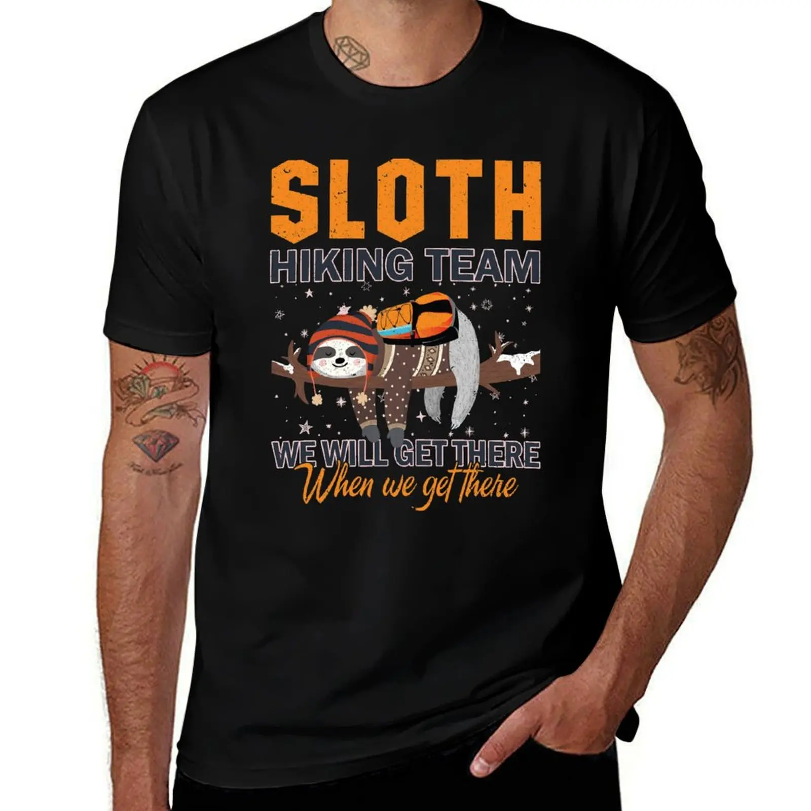 

Sloth Hiking Team We Will Get There When We Get There T-Shirt Large Size Breathable Tee