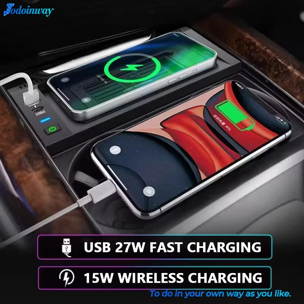 

Беспроводное зарядное устройство для автомобиля 15W, быстрая зарядка для телефона, для BMW X5 F15 X6 F16 2014-2018, держатель для телефона, зарядка в салоне.