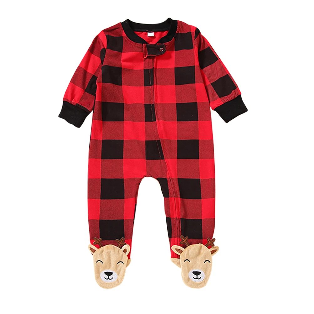 

Long Sleeve Baby Jumpsuit Newborn Rompers Winter Clothes Cartoon Elk Outfit One Piece Infant Lattice Toddler Christmas New Year
