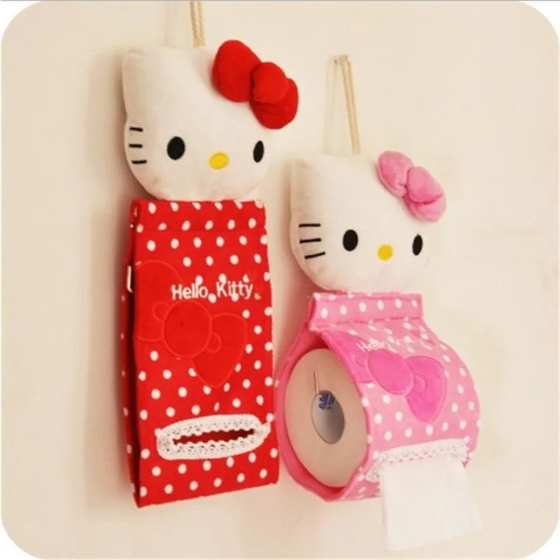 

Hello Kitty Anime Kawaii Sanrio Children Home Wall Mounted Storage Bag Cute Cartoon Creative Tissue Set Hanging Bag Gifts
