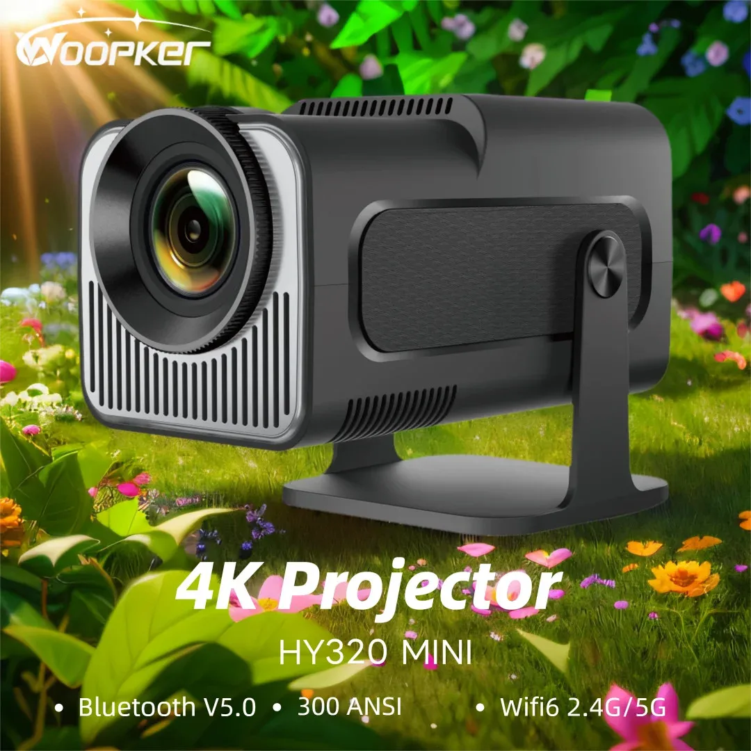 

Новый проектор Woopker Native 720P Android 11 4K 300ANSI Wi-Fi6 BT5.0 для кинотеатра, портативный 180 ° Поворотный проектор