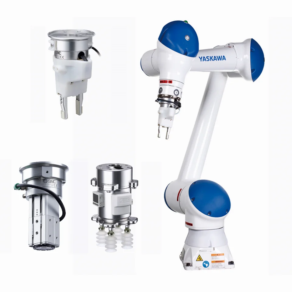 Pince robotique SMC pour robot collaboratif Yaskawa, bras de robot Cobot HC10, CNC comme machine d'assemblage, sélection et placement tendance