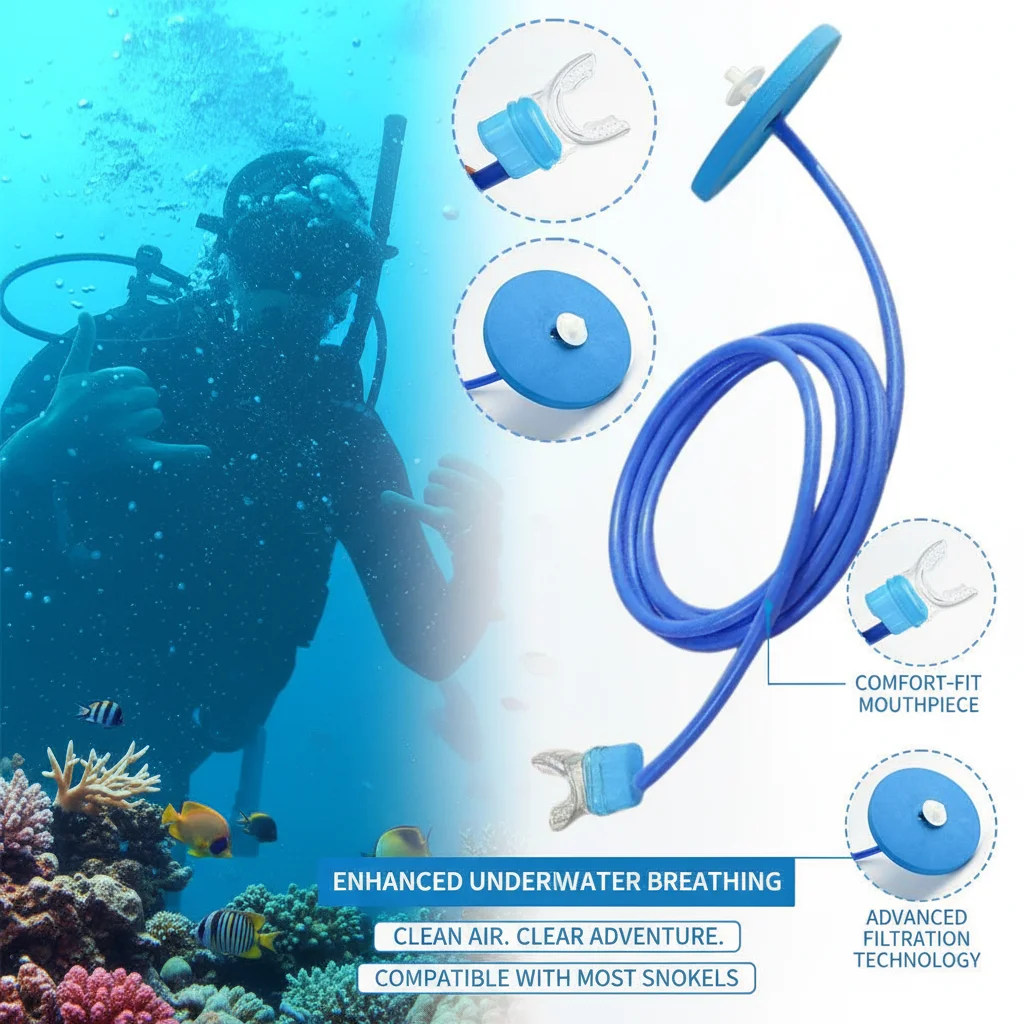 

Adult Silicone Self-Contained Swimming Diving Respirator Equipment Free Floating Dry Diving with Air Exchange Underwater Breathi