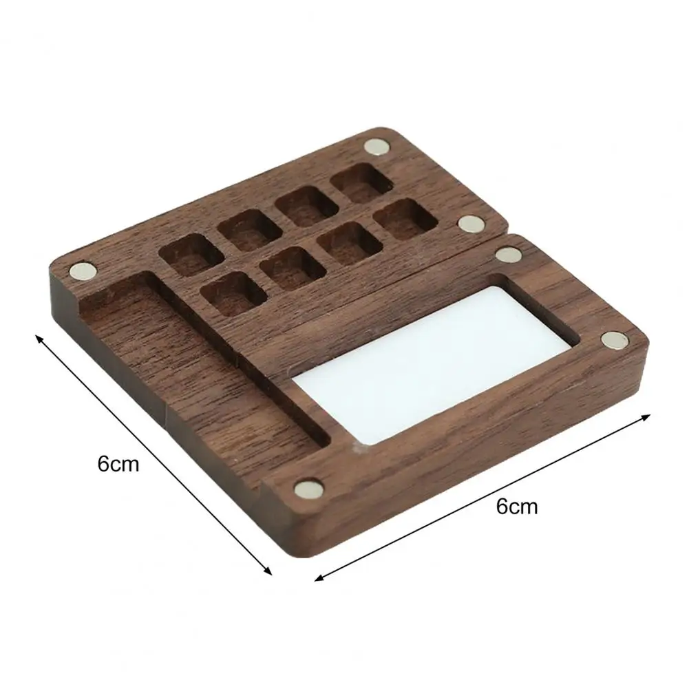 Painting Supplies Wooden Paint Box with Multi-grid Design Portable Watercolor Palette for Travel Outdoor Use Rectangle Artist