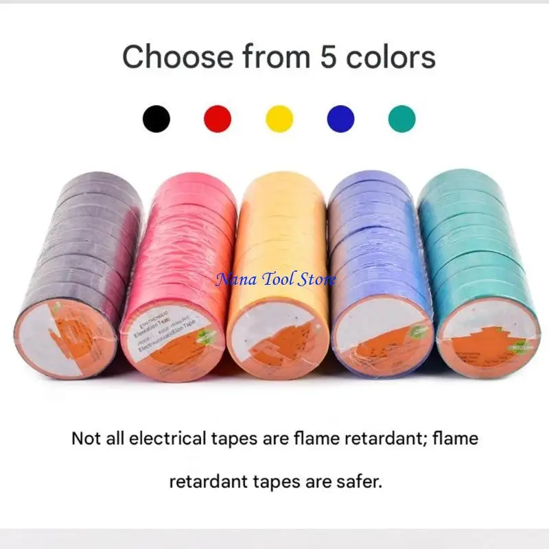 

31GJ 10 Roll Electrical Insulation Tape High Temperature Resistant PVC Insulating Tape for Wire Cable Splices Easy to Use