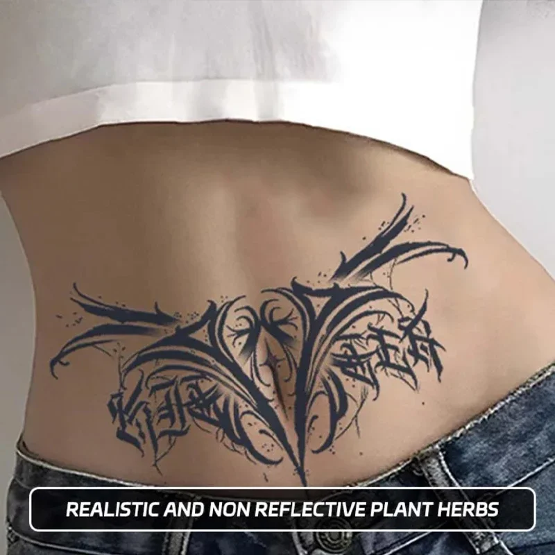 Autocollants de tatouage imperméables semi-permanents succube Sexy dames faux tatouage taille Abdomen autocollant tatouages temporaires Art corporel