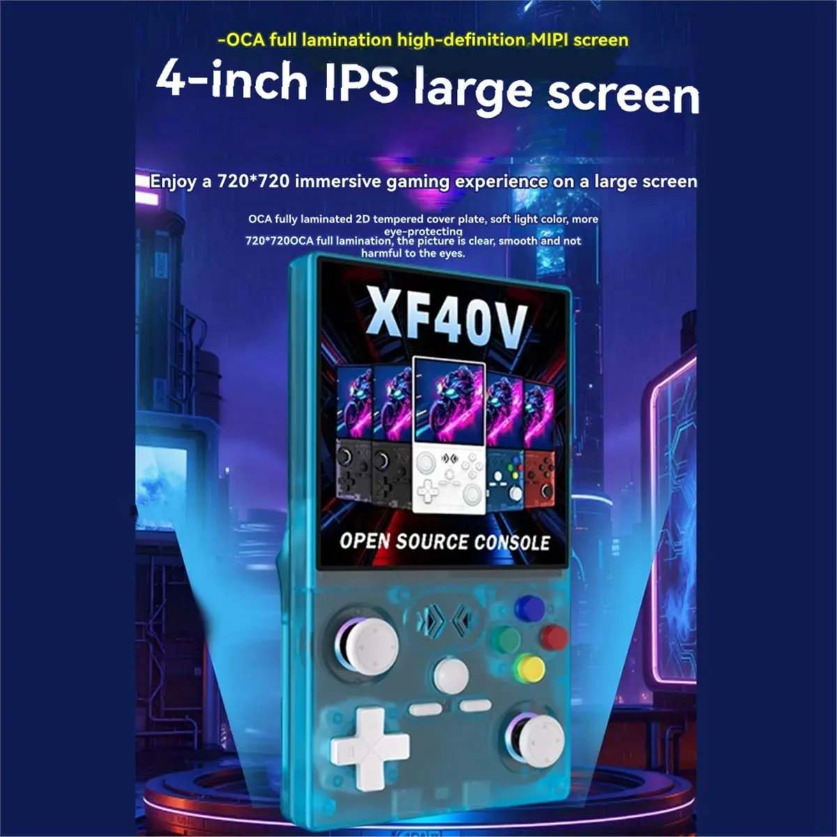 A86G NEW XF40V Retro Handheld Game Console 4.0Inch IPS Screen WiFi Retro Gaming Console Linux System Pocket 128G view 2