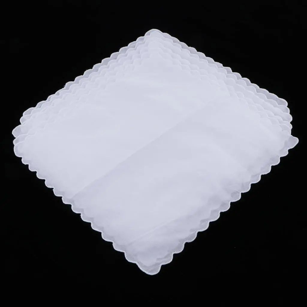 Lenços de algodão branco lenço de bolso quadrado para homens e mulheres 28x29cm