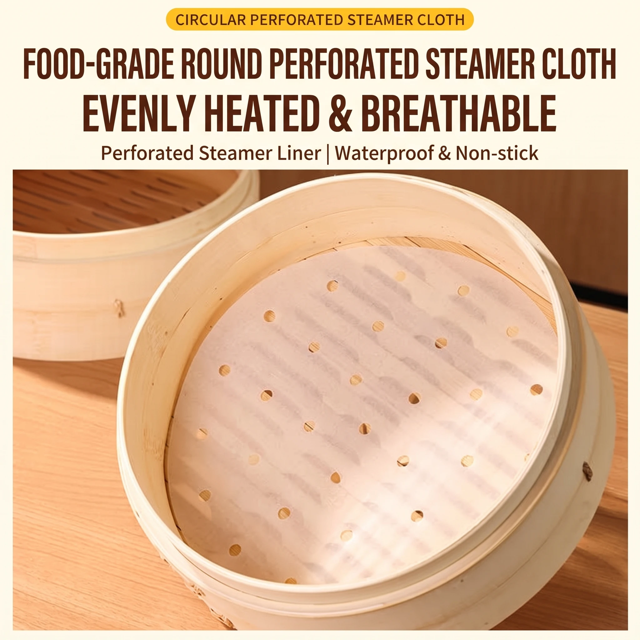 Steamer paper Food grade special paper tray Oil paper for steamed buns Non-stick Disposable steamed buns Baking steamer mat