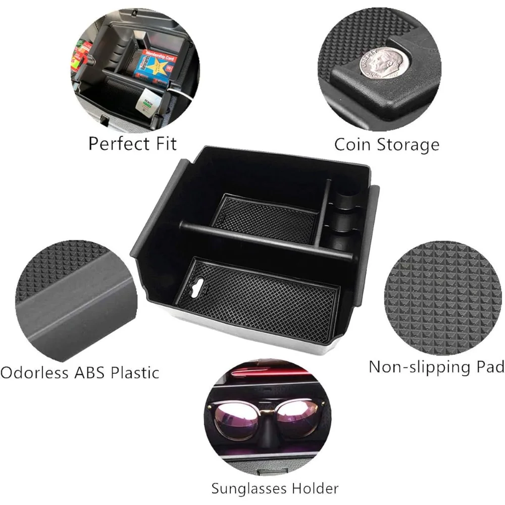 علبة تنظيم وحدة التحكم المركزية مناسبة مخصصة لسيارة جيب رانجلر JK JKU 2011-2018 صندوق تخزين مسند الذراع مع أجزاء تصفيف السيارة المقسمة