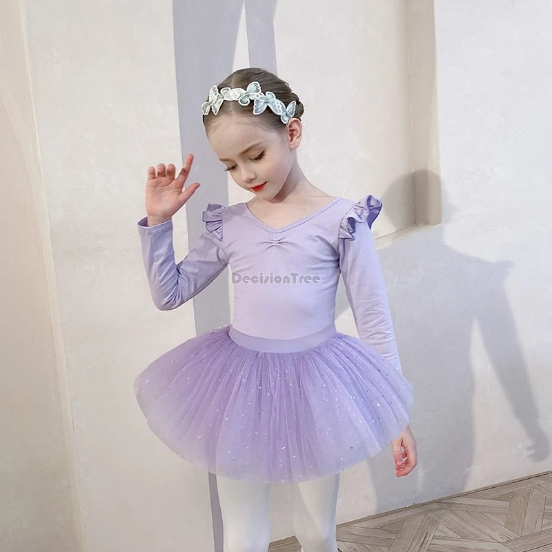 children's summer sleeveless dance dress girls' purple ballet skirt practice dress kids' stage dance performance costume