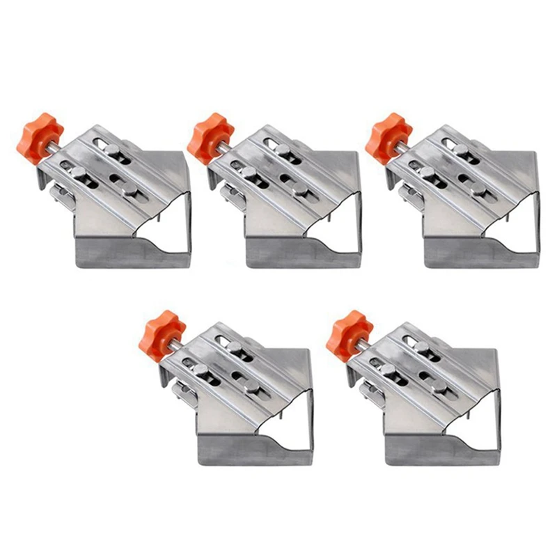 

5Pcs 90° Right Angle Clamp Quick Positioning Clamp Fixing Clips Fixing Clamp Clips Closed Type Stainless Steel Locator