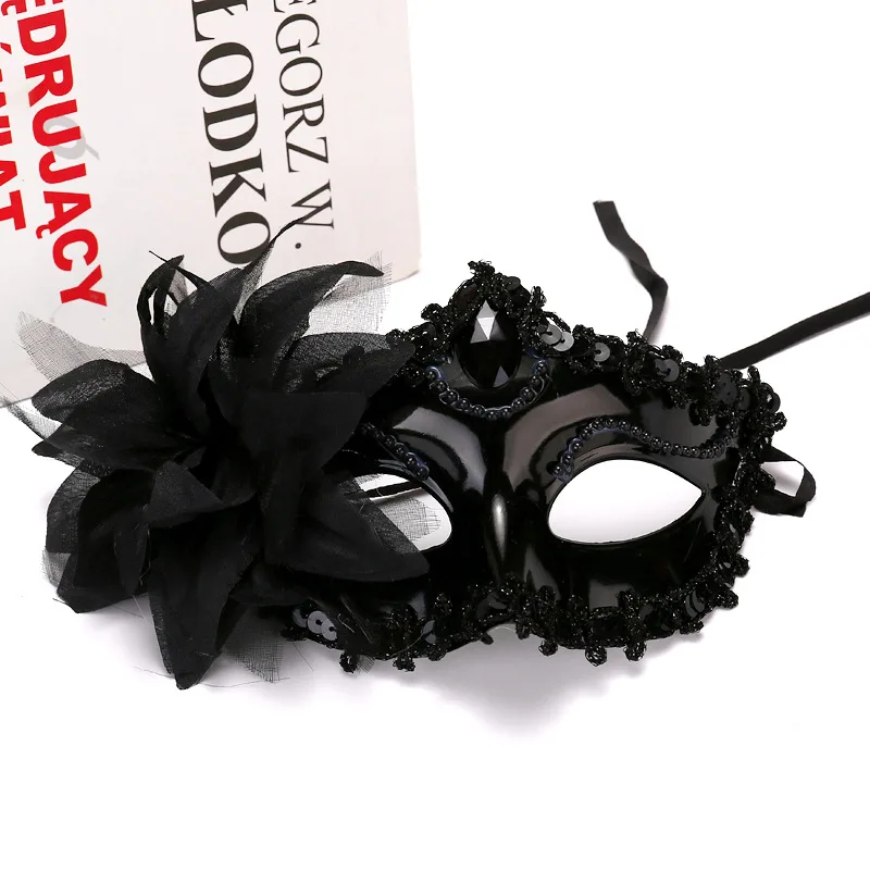 Halloween Prinzessin Halb gesichts maske Maskerade Ball Lilie Blumen maske Party Prinzessin sexy Kleid Maske