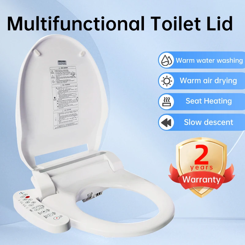 Multifunctionele slimme toiletbrilhoes Toiletbrildeksel Drogen Nachtlampje Zetelverwarming Intelligente onmiddellijke verwarming Scherm