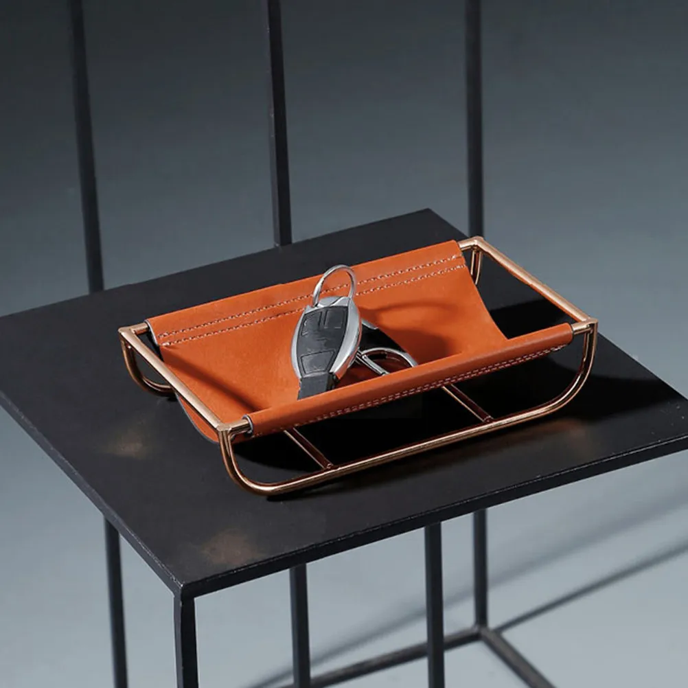 

1Pcs Key Storage Tray Metal Rack Entrance Organizer Decorative Multifunctional Desktop Storage Holder Metal Basket Tray