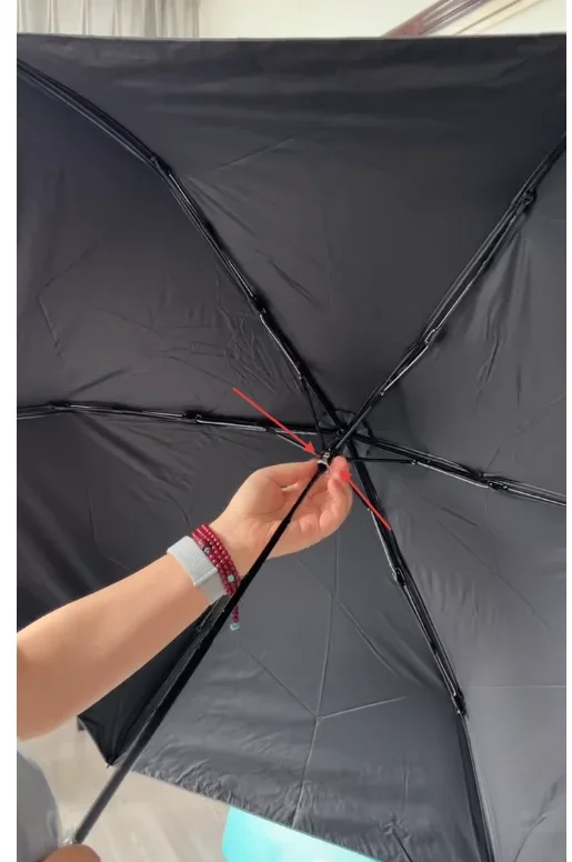 125-147g Japanischer ultraleichter tragbarer Regenschirm mit UV-Schutz, Sonnen- und Regenschutz, 3-fach faltbar, 6-Speichen-Bleistiftschirm – Detail 7