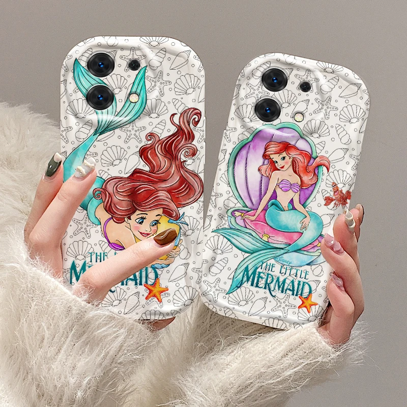 The Little Mermaid For Xiaomi Mi 14 12 12T 11 Lite Poco X6 X5 X4 X3 M3 F4 Pro GT NFC 5G Wave Oil Funda Phone Case