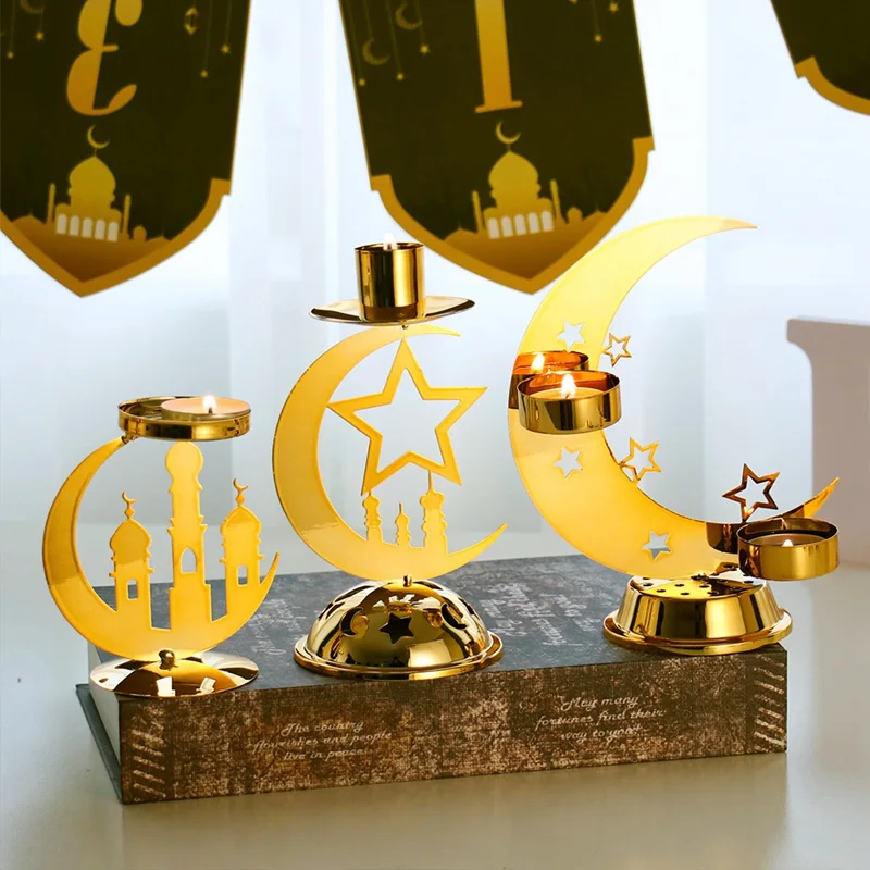 EID Mubarak Candlestick Ramadan Decoration For Home Eid Mubarak Islamic Muslim Party Supplies Ramadan Kareem Eid Al Adha Decor