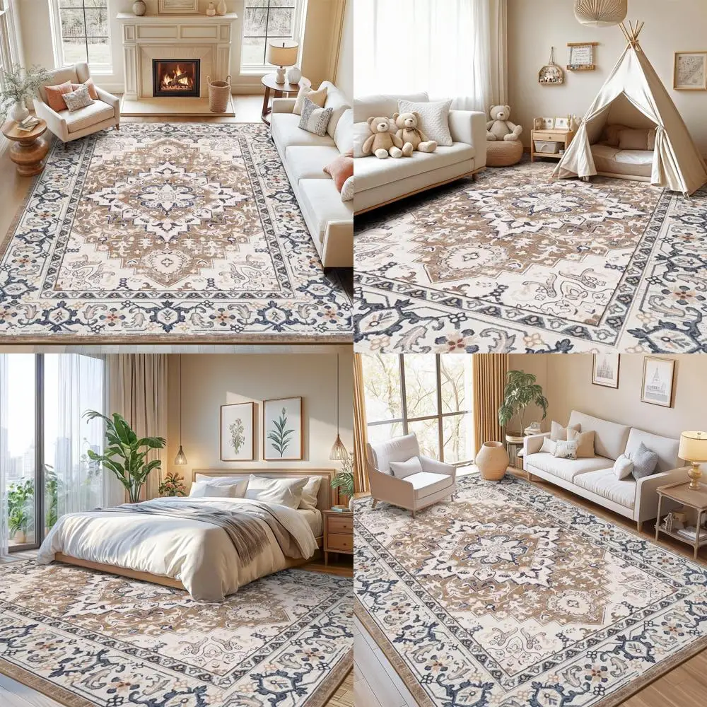 

Lofus 8x10 Area Rugs for Living Room, Washable Area Rug, Rugs for Bedroom, Kitchen, Vintage Boho Carpet, Soft Non-Slip, Low Pile