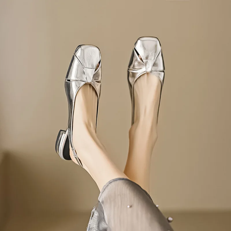 Women Shoes Fashion Square Head Casual Shoes Luxury Designer Flat Sandals for Woman Exquisite Dress Banquet Shoe Sandalias Mujer