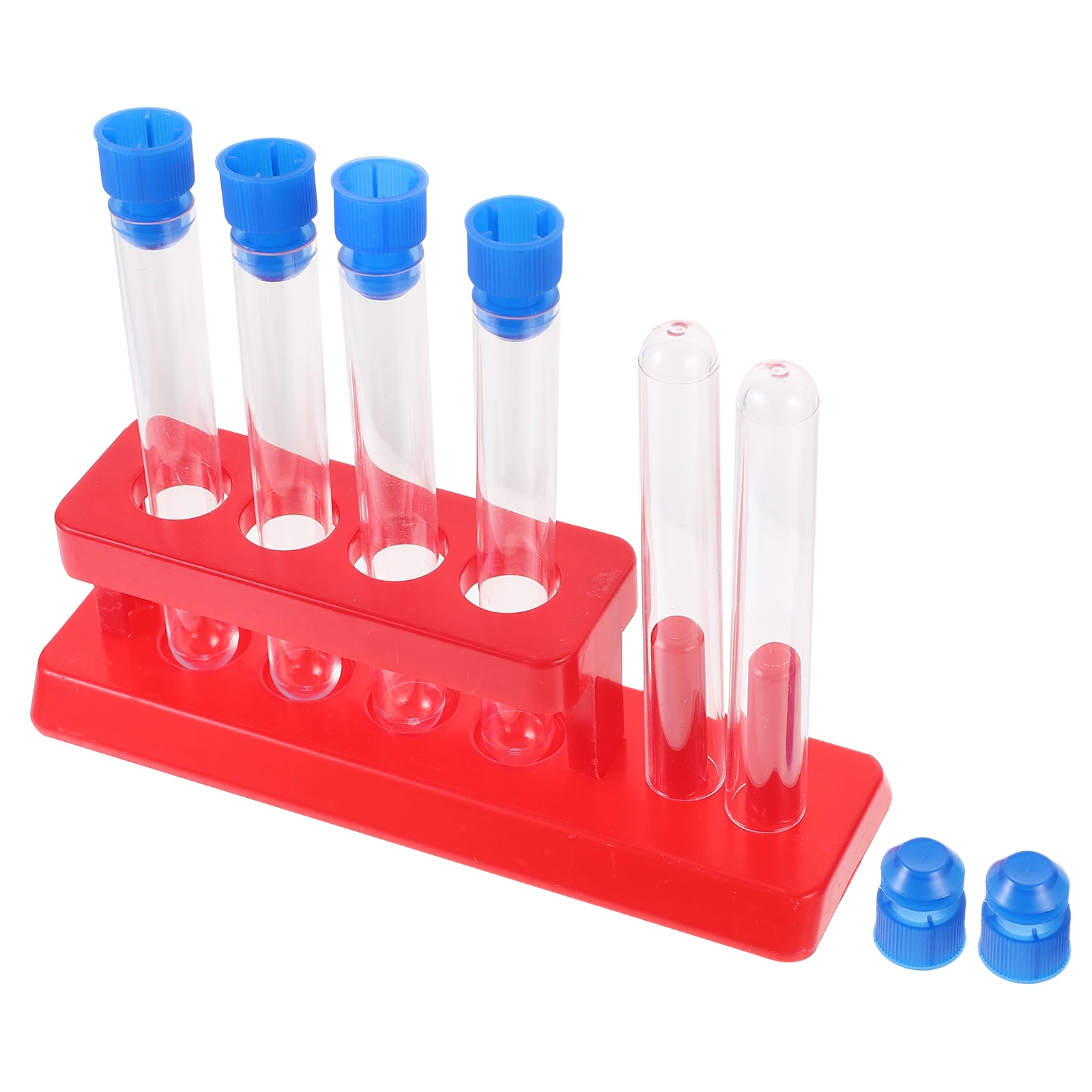 1 set Plastic Tubes Kids Rack Clear Science Learning Tools Lightweight Student Experiment Kids Test Tubes Toys